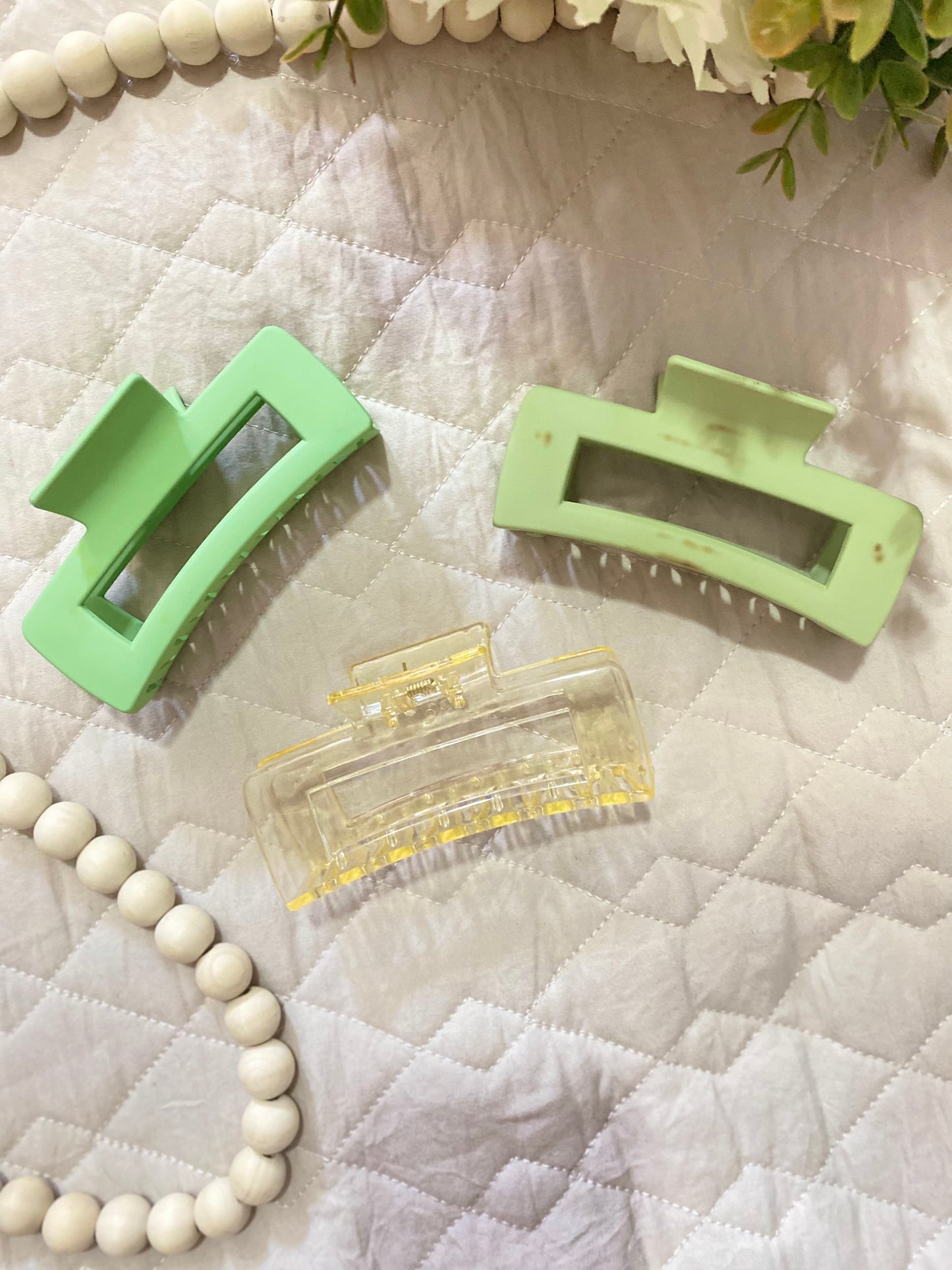GREEN CLIPS | SET OF 3 | HAIR CLIPS